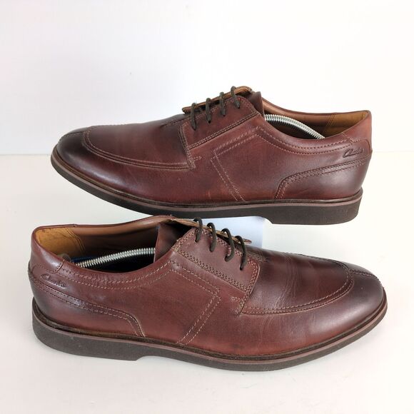 Clarks Collection Malwood Low Oxford Men\'s 13M Brown Leather Extreme Comfort
